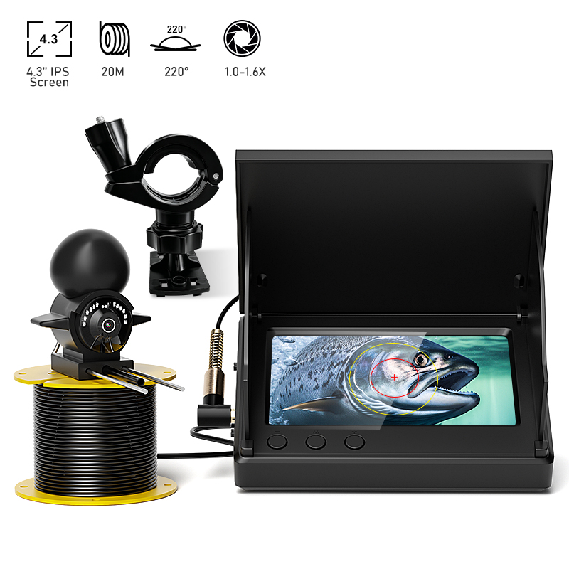 Fishing Depth Finder - 4.3인치 LCD 휴대용 어군탐지기, 20m 수중