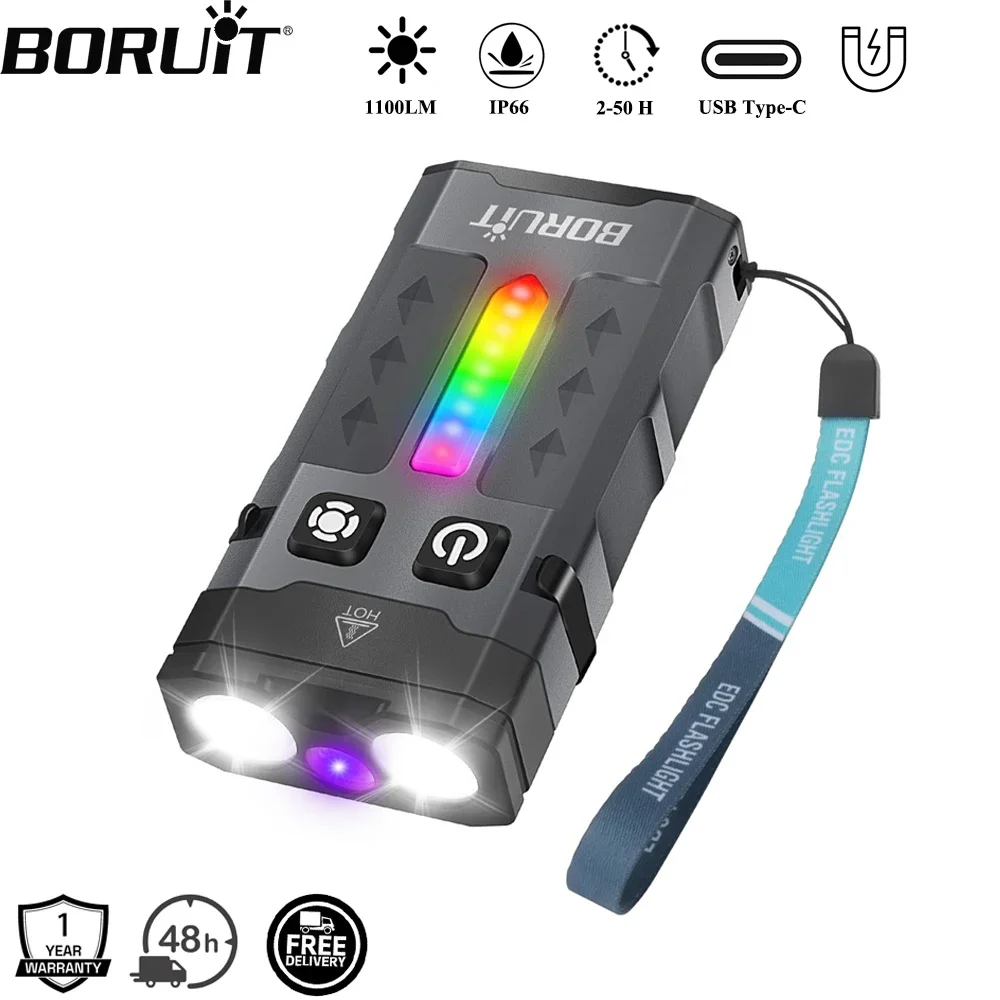 Fishing Light - BORUiT EV20 1100LM EDC UV 키체인