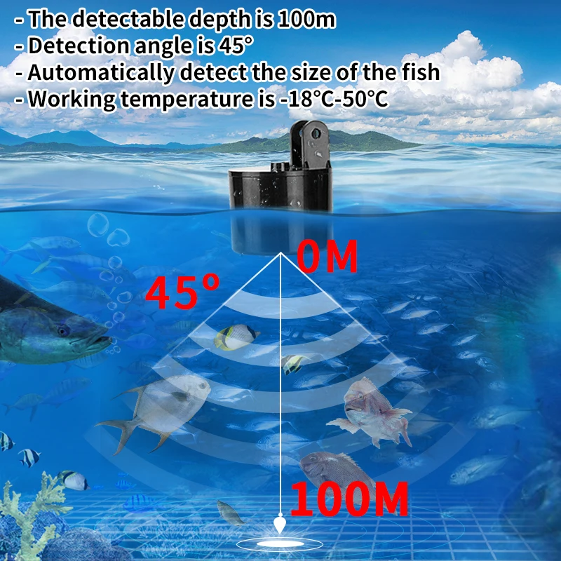 알람 100M 휴대용 수중 음파 탐지기 물고기 탐지기  - Fish Finder Portable 리뷰 및 가격