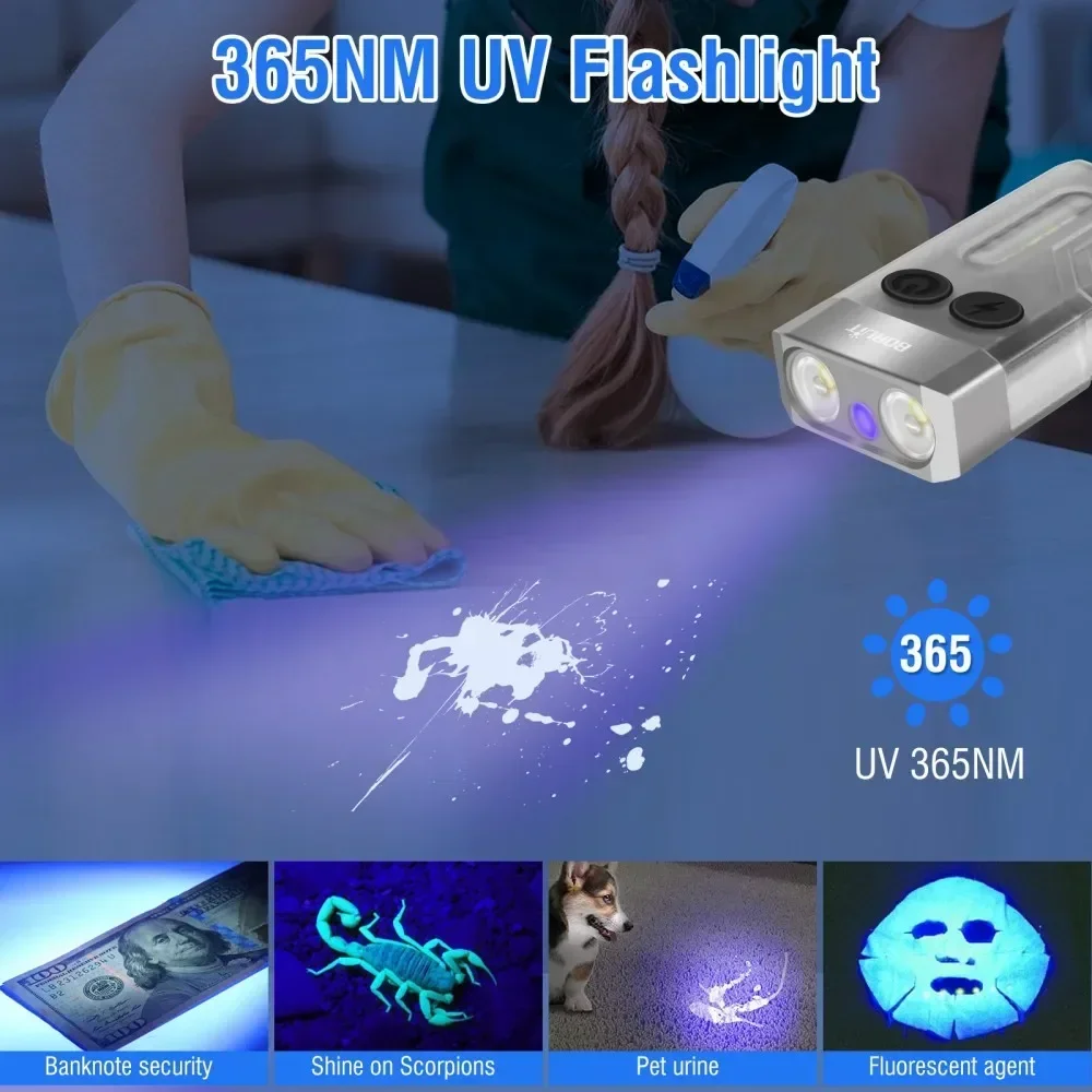 BORUiT V10 키체인 UV LED EDC 형광 플 - Fishing Light 리뷰 및 가격