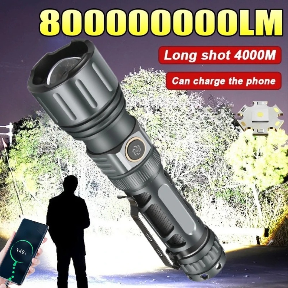 슈퍼 밝은 손전등 휴대용 충전식 LED 램프 전술 캠핑 - Fishing Light 리뷰 및 가격